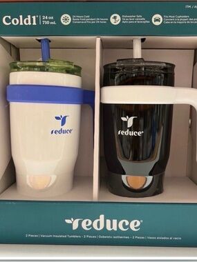 reduce® Insulated Drink Tumbler Set - White & Black